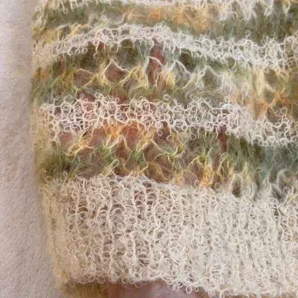 Bernat Klein Vintage Mohair Striped V-Neck Handknit Sweater Vest — Rare Sz L - Picture 5 of 11